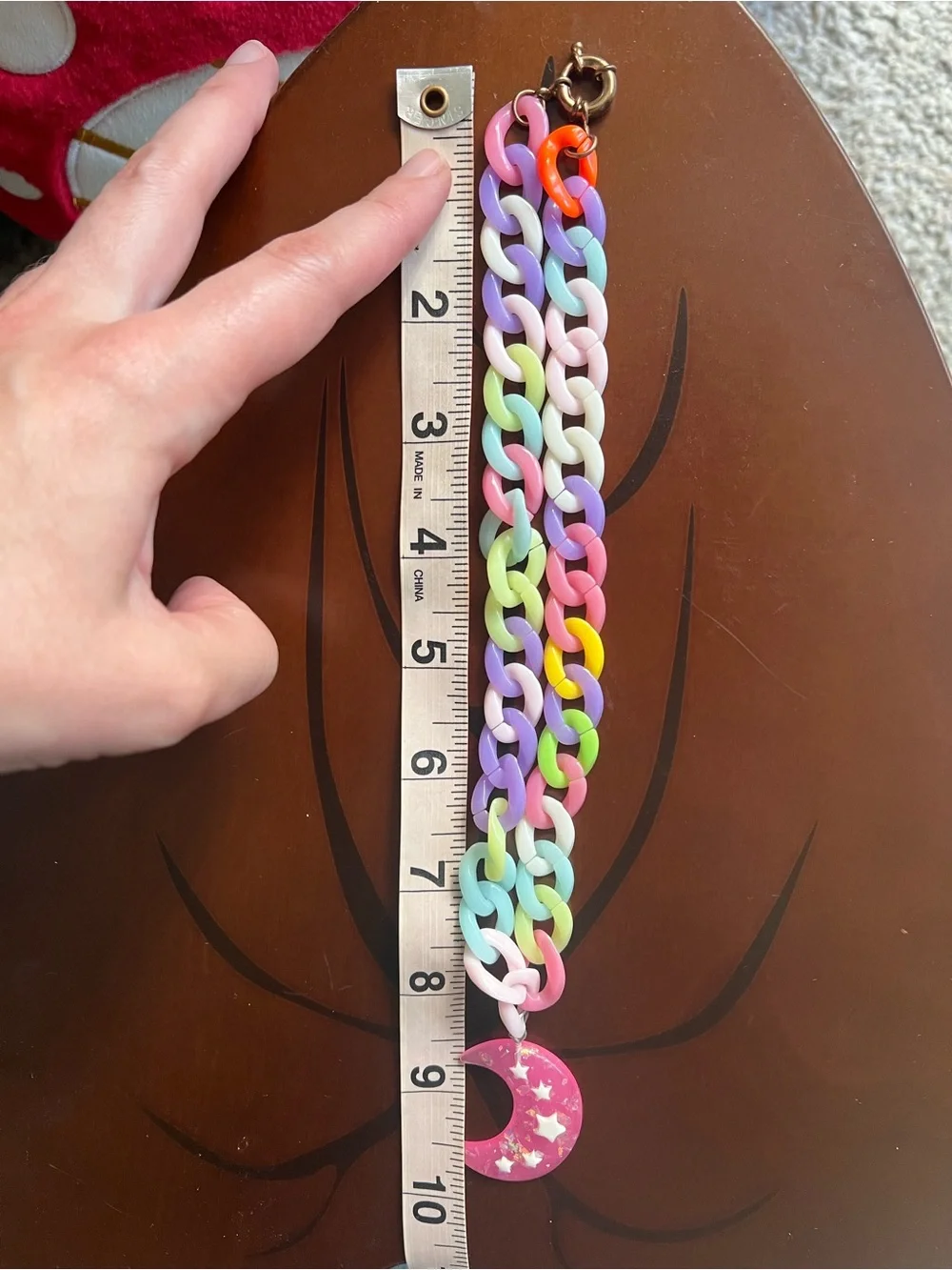 Kids Pastel Rainbow Link Necklace with Star Moon Pendant